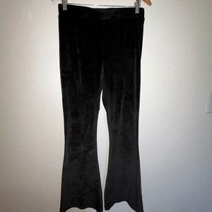Black velvet flare pants from ASOS